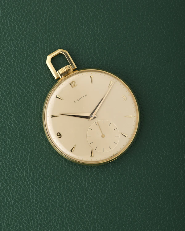 Zenith 18k Pocket Watch Yellow Gold Champagne Dial - image 2