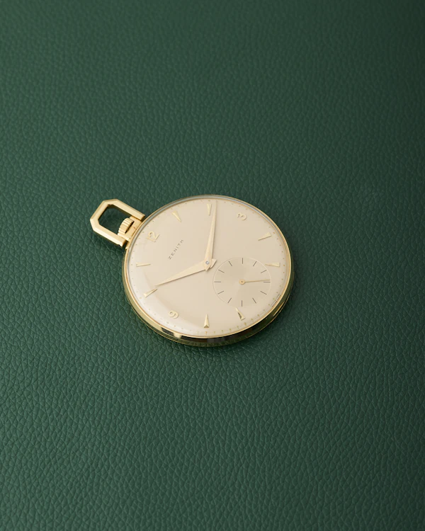 Zenith 18k Pocket Watch Yellow Gold Champagne Dial - image 8