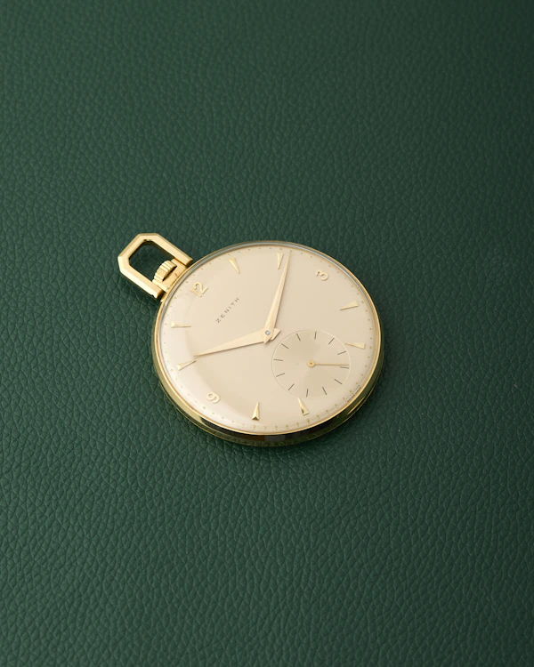 Zenith 18k Pocket Watch Yellow Gold Champagne Dial - image 10