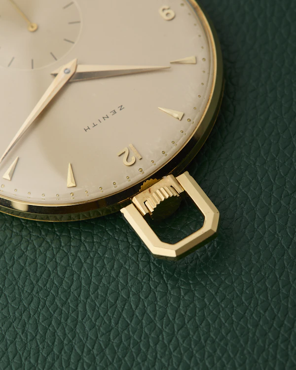 Zenith 18k Pocket Watch Yellow Gold Champagne Dial - image 7