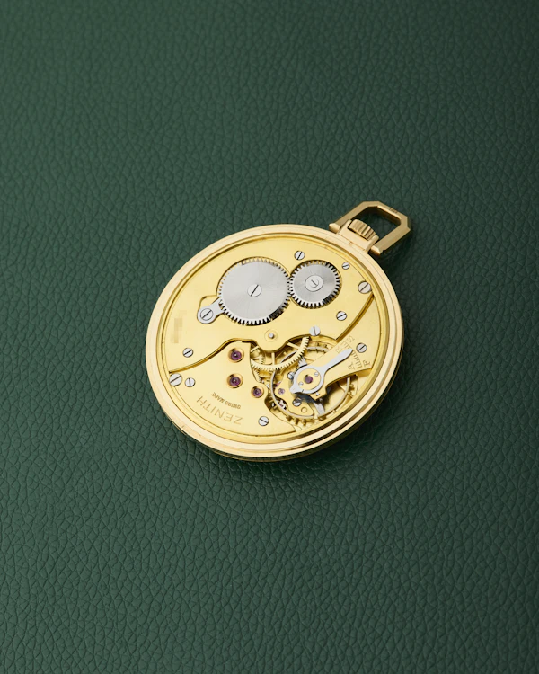 Zenith 18k Pocket Watch Yellow Gold Champagne Dial - image 15