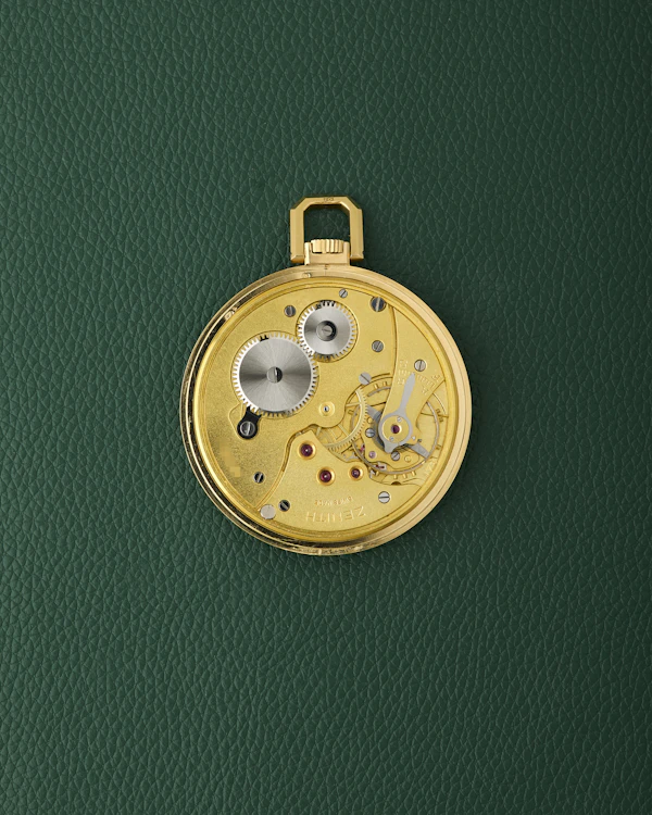Zenith 18k Pocket Watch Yellow Gold Champagne Dial - image 14