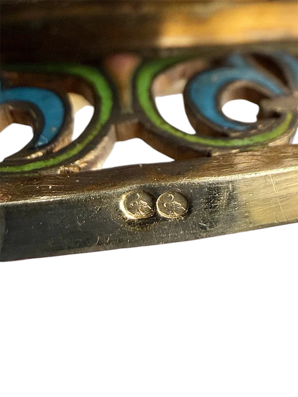 19th century French silver gilt and champleve enamel candlestick holder. - image 5