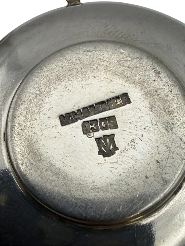 Art Nouveau Norwegian silver and guilloche enamel cup and saucer by Marius Hammer, c.1900. - image 9