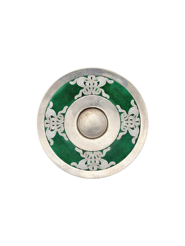 Art Nouveau Norwegian silver and guilloche enamel cup and saucer by Marius Hammer, c.1900. - image 6