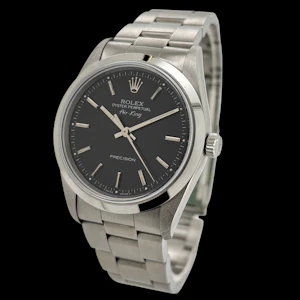 ROLEX AIR KING 14000 BLACK INDEX 1999 FULL SET N.O.S UNWORN