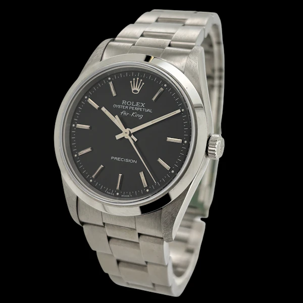 ROLEX AIR KING 14000 BLACK INDEX 1999 FULL SET N.O.S UNWORN - image 1