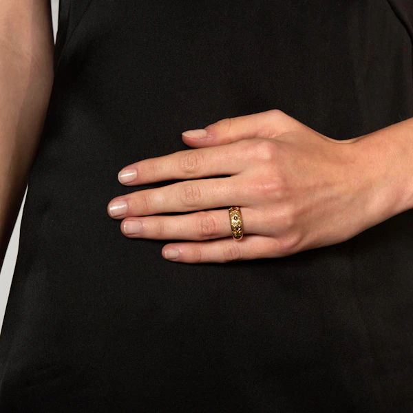 18ct Gold Ruby and Star-Set Diamond Gypsy Ring Spectrum Antiques - image 2