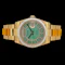 ROLEX DAY-DATE 36 YELLOW GOLD OYSTER UNWORN FULL SET 2014 FACTORY DIAMOND BEZEL GREEN JADE CAROUSEL DIAMOND DIAL - 118398RB - image 4