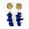 Modernist Lapis Lazuli Drop Earrings - Saddingtons Jewellery Stand 375 - image 2