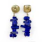 Modernist Lapis Lazuli Drop Earrings - Saddingtons Jewellery Stand 375 - image 3