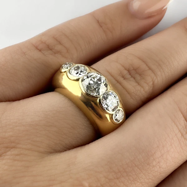 1950’s 5 Stone Diamond Ring 2.15ct - Saddingtons Jewellery Stand 375 - image 4
