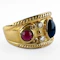 Etruscan Cabochon Ruby & Sapphire Ring - Saddingtons Jewellery Stand 375 - image 2