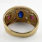 Etruscan Cabochon Ruby & Sapphire Ring - Saddingtons Jewellery Stand 375 - image 3