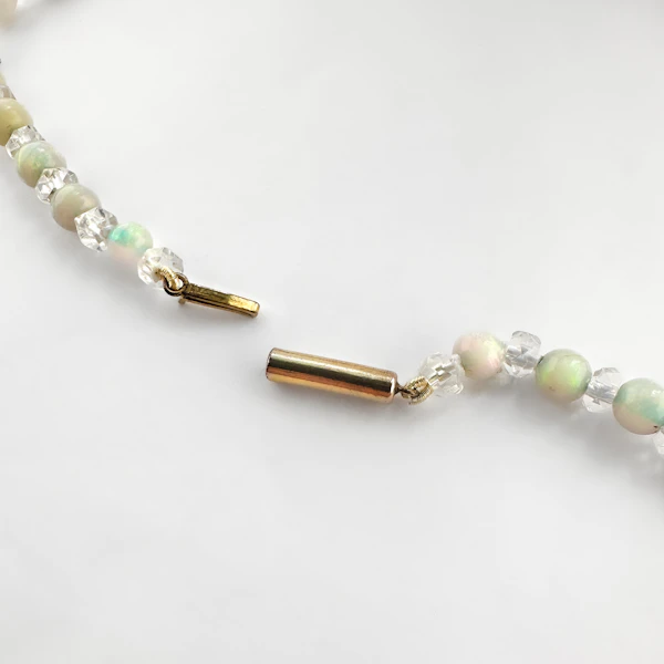 Antique Graduated Opal Beaded Necklace - Saddingtons Jewellery Stand 375 - image 3