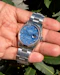 2002 Rolex Datejust 16234 Sodalite Stone Diamond Dot Dial White Gold Fluted - Rare Collector Piece Oyster Bracelet - image 2