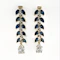 Vintage Sapphire & Diamond Foliate Drop Earrings - Saddingtons Jewellery Stand 375 - image 2