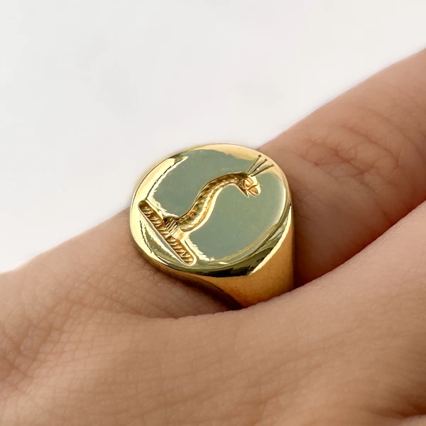 Sea Serpent Intaglio Signet Ring - Saddingtons Jewellery Stand 375 - image 5