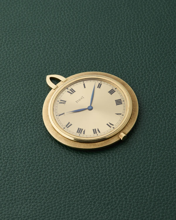 Piaget 18k Yellow Gold Roman Numerals Pocket Pendant Watch - image 9