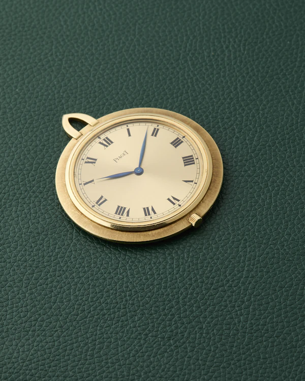 Piaget 18k Yellow Gold Roman Numerals Pocket Pendant Watch - image 10