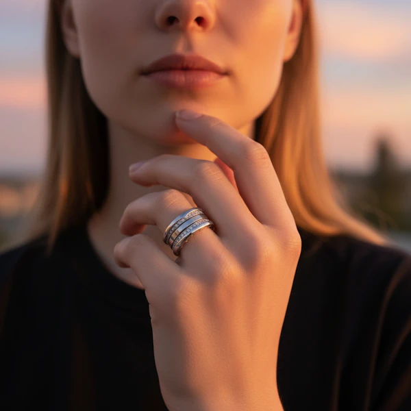 Bvlgari B.zero1 Four-Band Diamond Ring in 18k White Gold - image 2