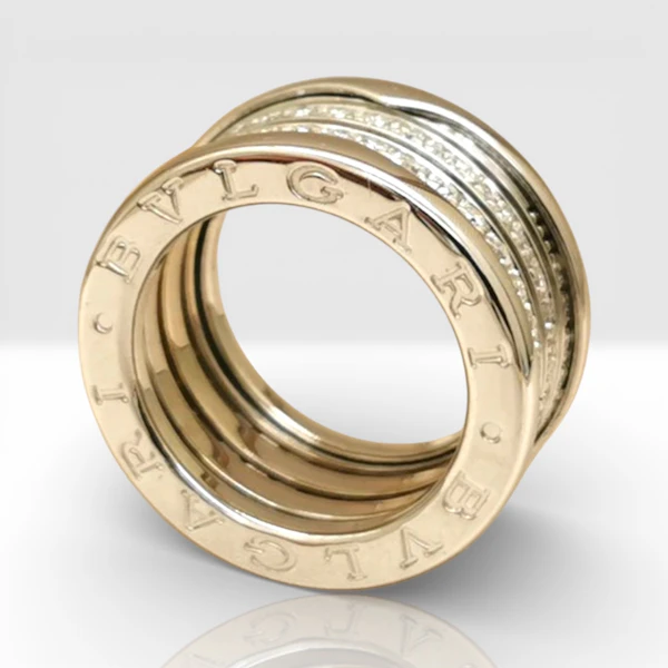 Bvlgari B.zero1 Four-Band Diamond Ring in 18k White Gold - image 3