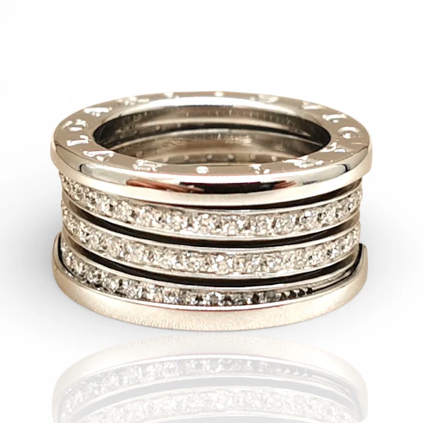 Bvlgari B.zero1 Four-Band Diamond Ring in 18k White Gold - image 4