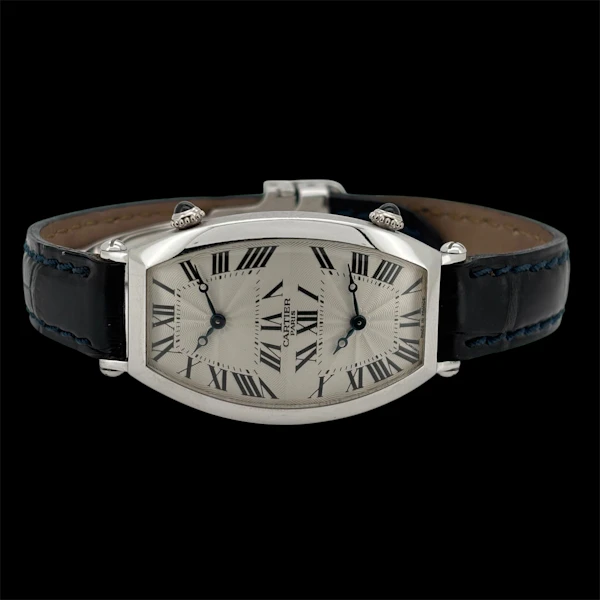 CARTIER TONNEAU DUAL TIME W1534051MECHANICAL WHITE GOLD FULL SET 2004 CPCP - MADE IN FRANCE - RARE - image 4
