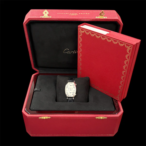 CARTIER TONNEAU DUAL TIME W1534051MECHANICAL WHITE GOLD FULL SET 2004 CPCP - MADE IN FRANCE - RARE - image 7