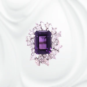 Amethyst and Diamond Cocktail Ring