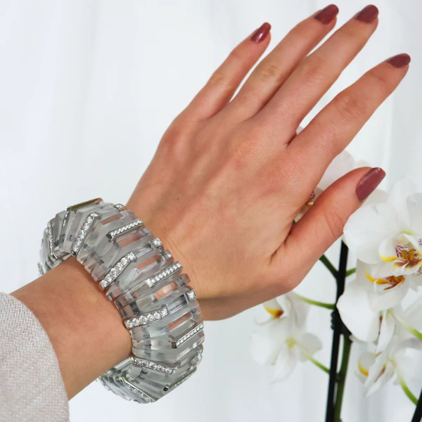 Diamond And Rock Crystal Bracelet - image 4
