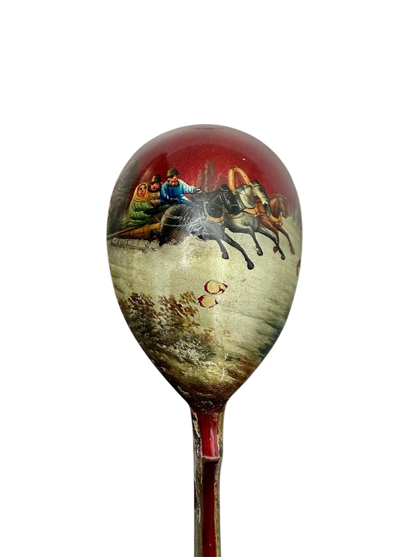 Russian silver gilt and lacquer tea glass holder and spoon, Moscow, c.1910 by Morozov. - image 8