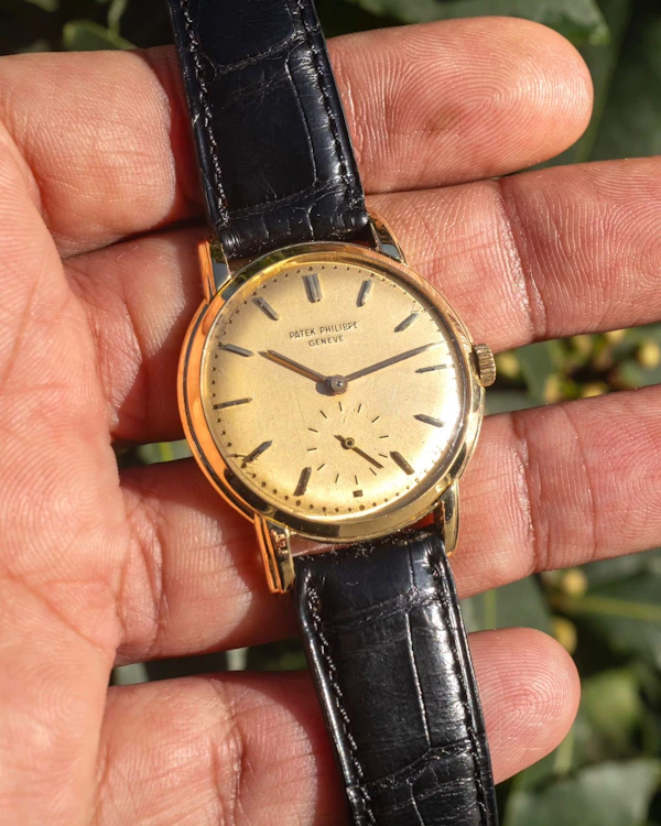 1955 Patek Philippe Calatrava 2484 - Raised Enamel Fancy Lugs - 18k Yellow Gold Rare Vintage Mechanical - image 2