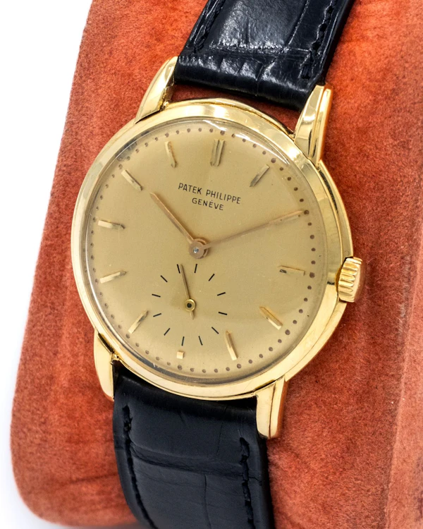 1955 Patek Philippe Calatrava 2484 - Raised Enamel Fancy Lugs - 18k Yellow Gold Rare Vintage Mechanical - image 3