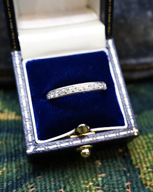 Downstairs at Grays: Platinum French Diamond Eternity Ring Size L 1/2 Circa 1930