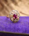 Downstairs at Grays: Natural "Siamese" Oval Ruby and Diamond Cluster Ring Circa 1910 - image 3