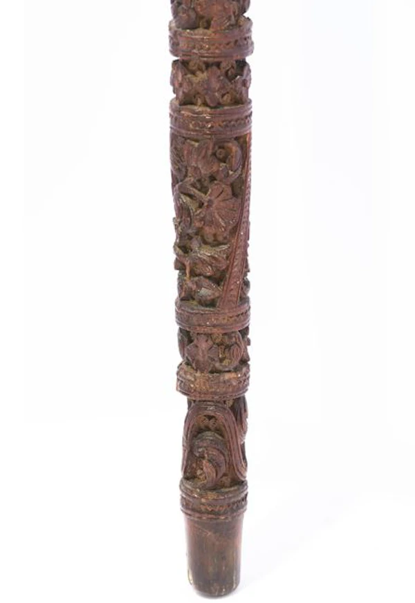 19th-century South Indian Mysore carved sandalwood walking stick - image 7