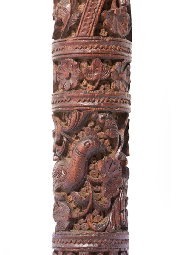 19th-century South Indian Mysore carved sandalwood walking stick - image 5