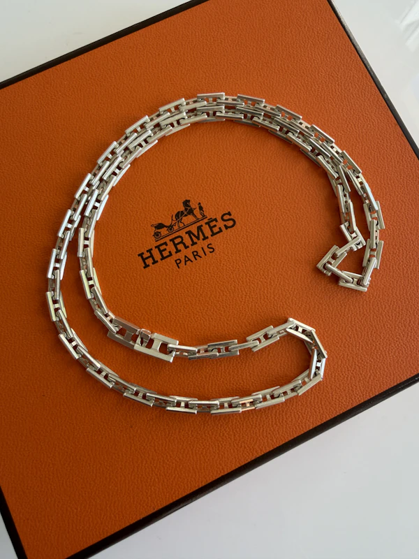 Hermes “Hercules” H link silver necklace - image 1