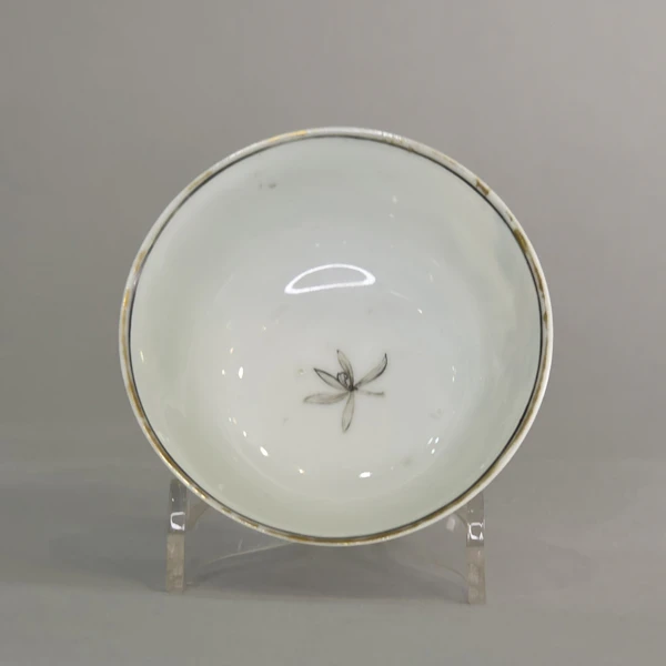 Group of two famille rose teabowls and a saucer c. 1740, all paited with scenes based on painting by Francesco Albani - image 8
