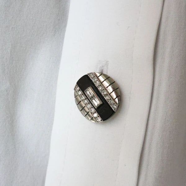 Stewart Dawson Art Deco Black Onyx Diamond and White Gold Dress-Set, Circa 1930 - image 7