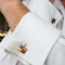 Vintage Larter & Sons Red and Blue Enamel and Gold Cufflinks, Circa 1960 - image 6