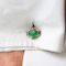 Art Deco Jade, Ruby and Diamond and Platinum Cufflinks, Circa 1920 - image 5
