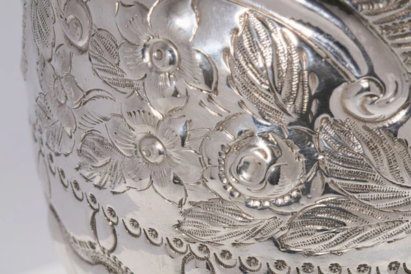 Solid Silver Hallmarked Kohen Handwashing Jug from the Kalisher Synagogue on the occasion of Simchat Torah, Maker’s Mark R.K, Rubin Koshr (Kusher), 1906 - image 6