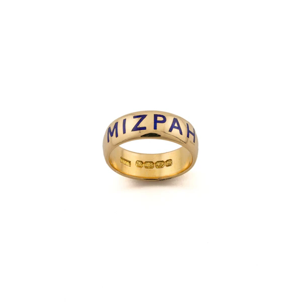 18ct Enamel Mizpah Band Spectrum Antiques - image 1