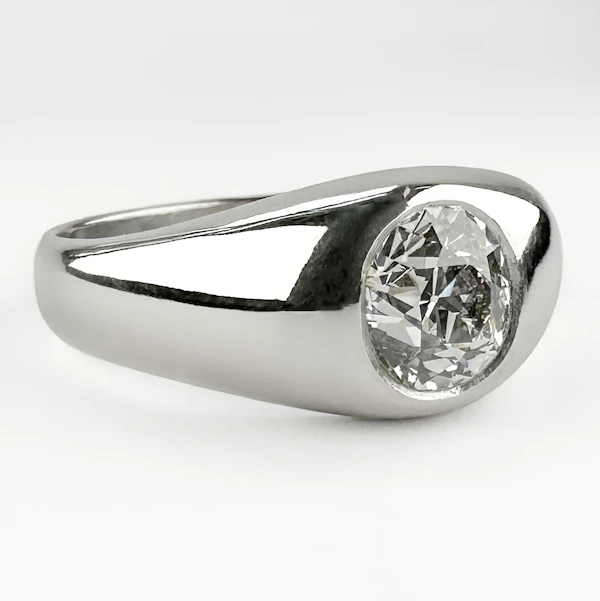 Platinum Single Stone Gypsy Ring 1.36ct - Saddingtons Jewellery Stand 375 - image 2