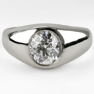 Platinum Single Stone Gypsy Ring 1.36ct - Saddingtons Jewellery Stand 375