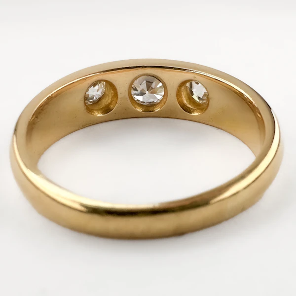 Antique 3 Stone Diamond Gypsy Ring - Saddingtons Jewellery Stand 375 - image 4