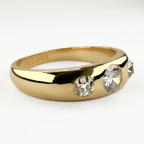 Antique 3 Stone Diamond Gypsy Ring - Saddingtons Jewellery Stand 375 - image 3