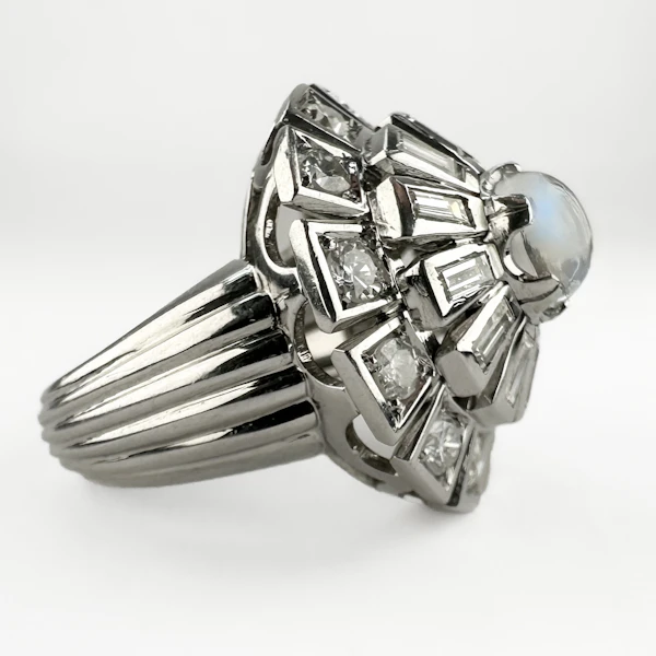 1960’s Diamond & Moonstone Cocktail Ring - Saddingtons Jewellery Stand 375 - image 4
